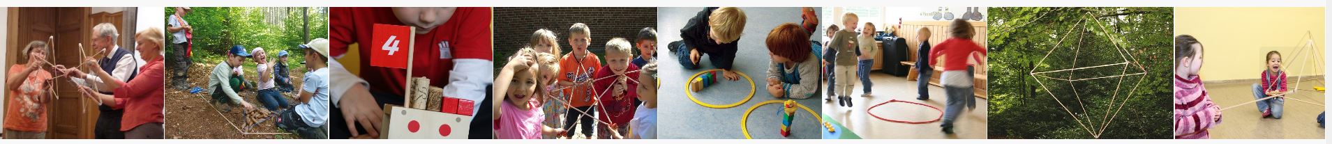 Fotoausschnitte spielender Kinder